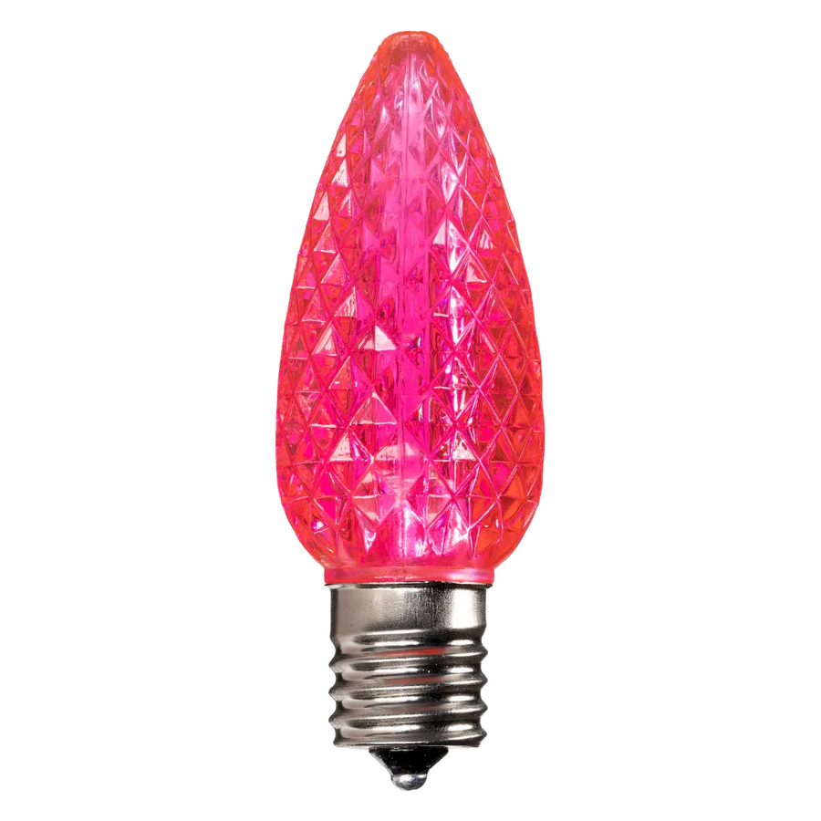 Dimmable C9 Faceted Bulb Pink Box of 25