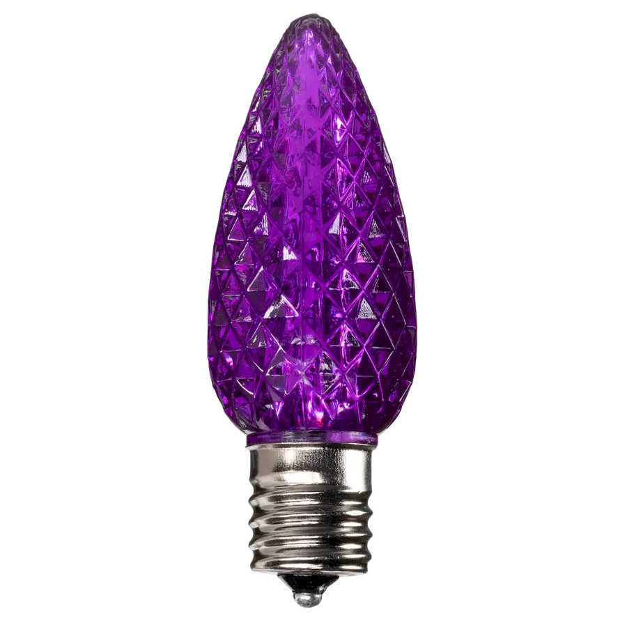 Dimmable C9 Faceted Bulb Purple Box of 25