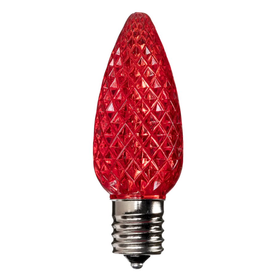 Dimmable C9 Faceted Bulb Red Box of 25