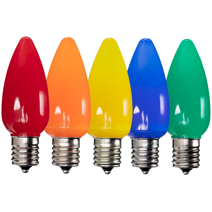 Dimmable C9 Opaque Blub Multiple Colors Box of 25
