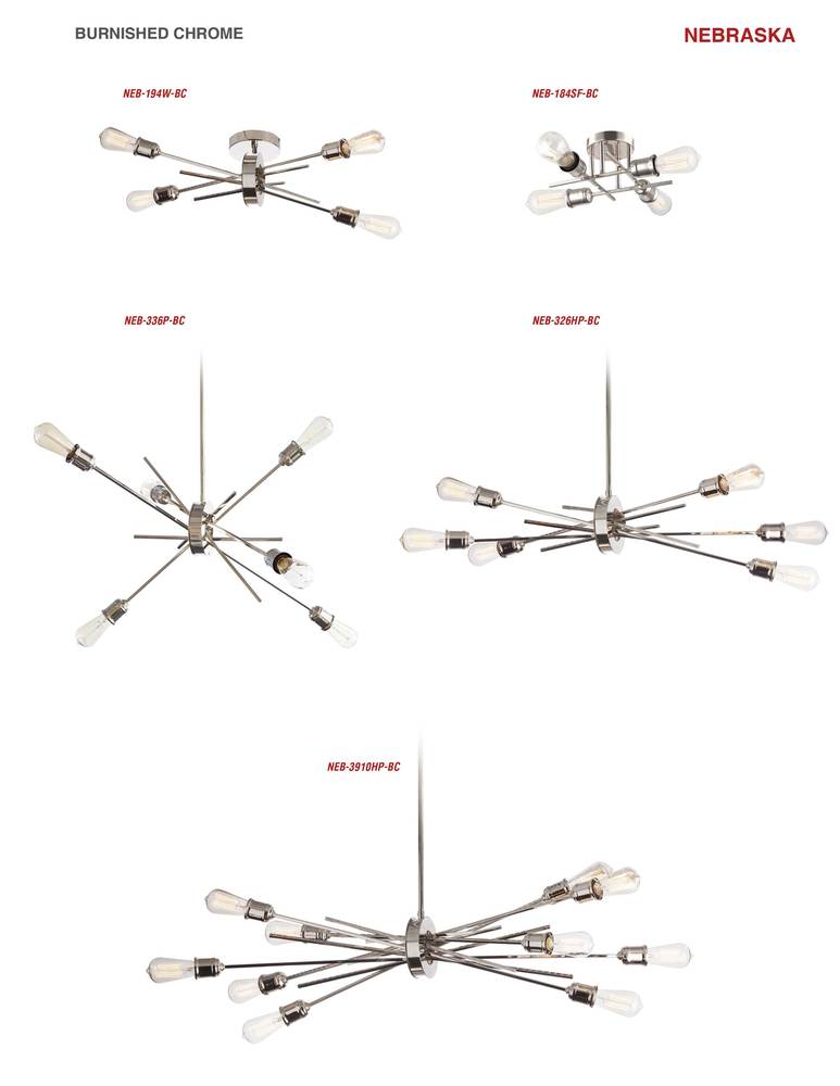 Dainolite NEBRASKA NEB-184SF-BC Semi Flush Mt Transitional - Burnished Chrome