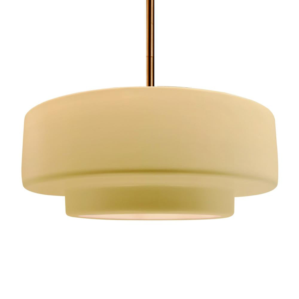 Justice Design Group RADIANCE CER-6545-MYLW-BRSS-RIGID-LED1-700 Pendant - Muted Yellow