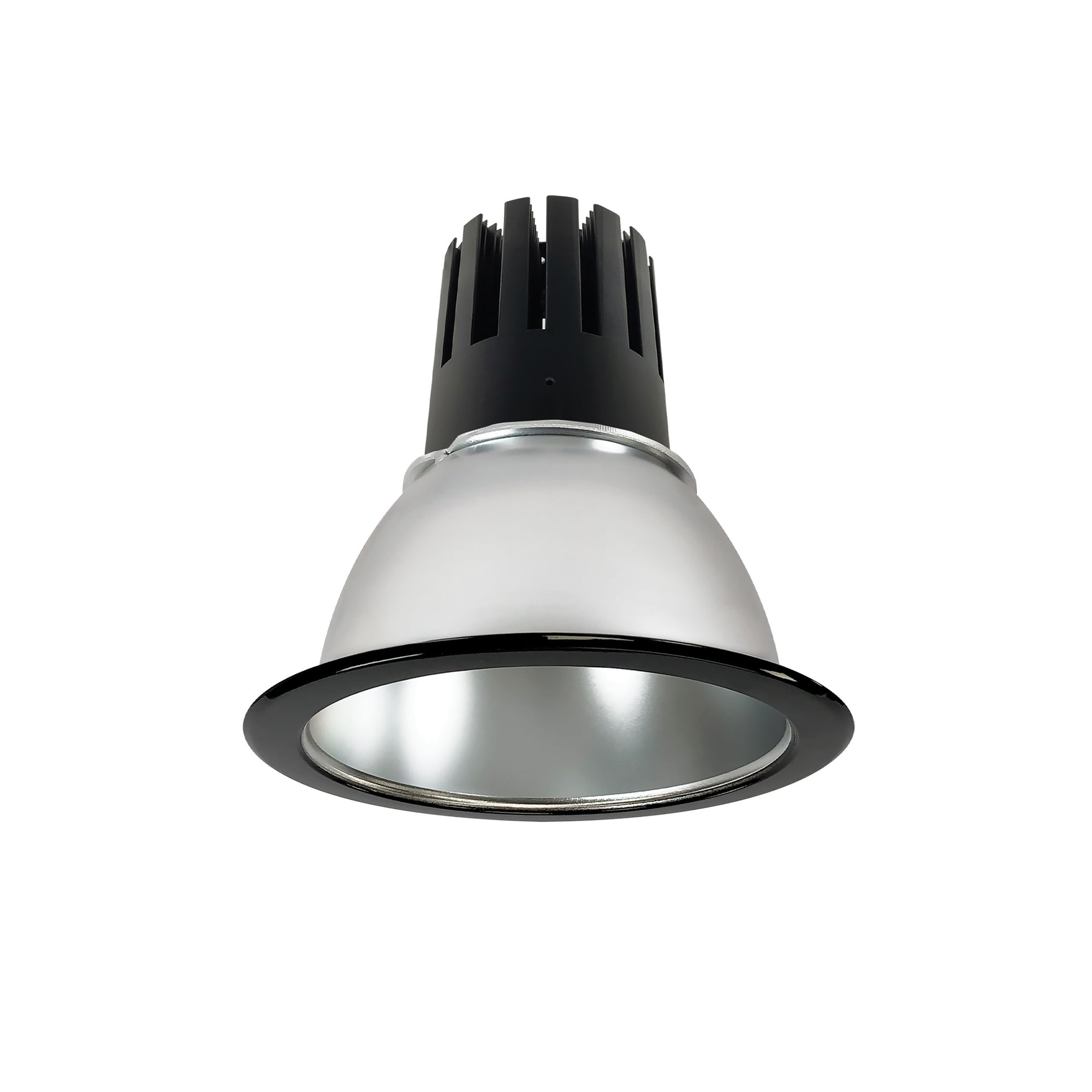 Nora Lighting 6" Sapphire III Round Open Reflector, 3500lm, 3000K, Flood Optic, Specular Black Reflector/Specular Black Flange – NC3-61L430FBB