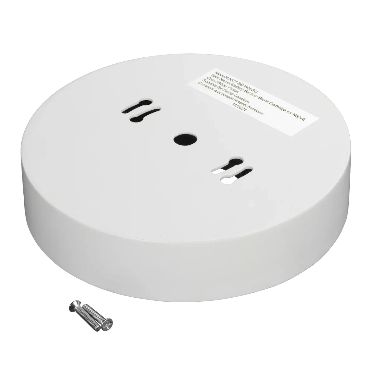 Nieve 7in Battery Back-up Blank Cartridge, White Finish