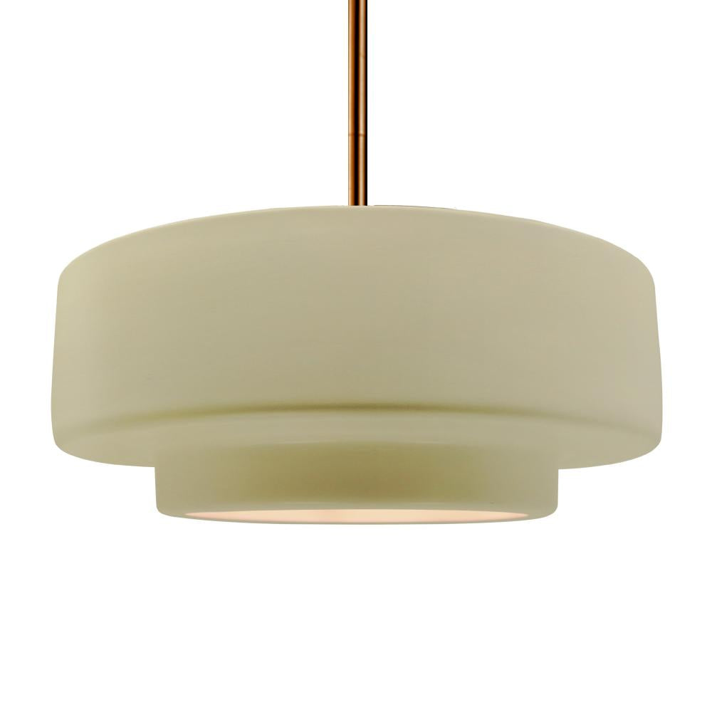 Justice Design Group RADIANCE CER-6545-VAN-BRSS-RIGID-LED1-700 Pendant - Vanilla Gloss