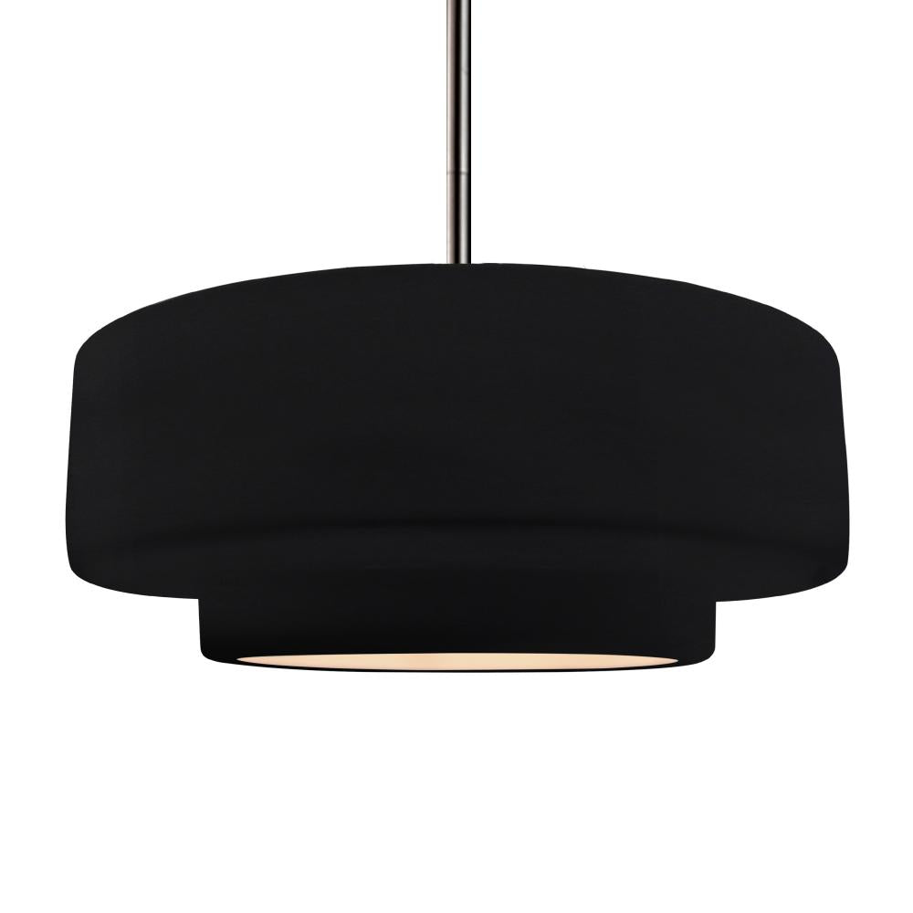 Justice Design Group RADIANCE CER-6545-BKMT-NCKL-RIGID-LED1-700 Pendant - Gloss Black With Matte White Internal