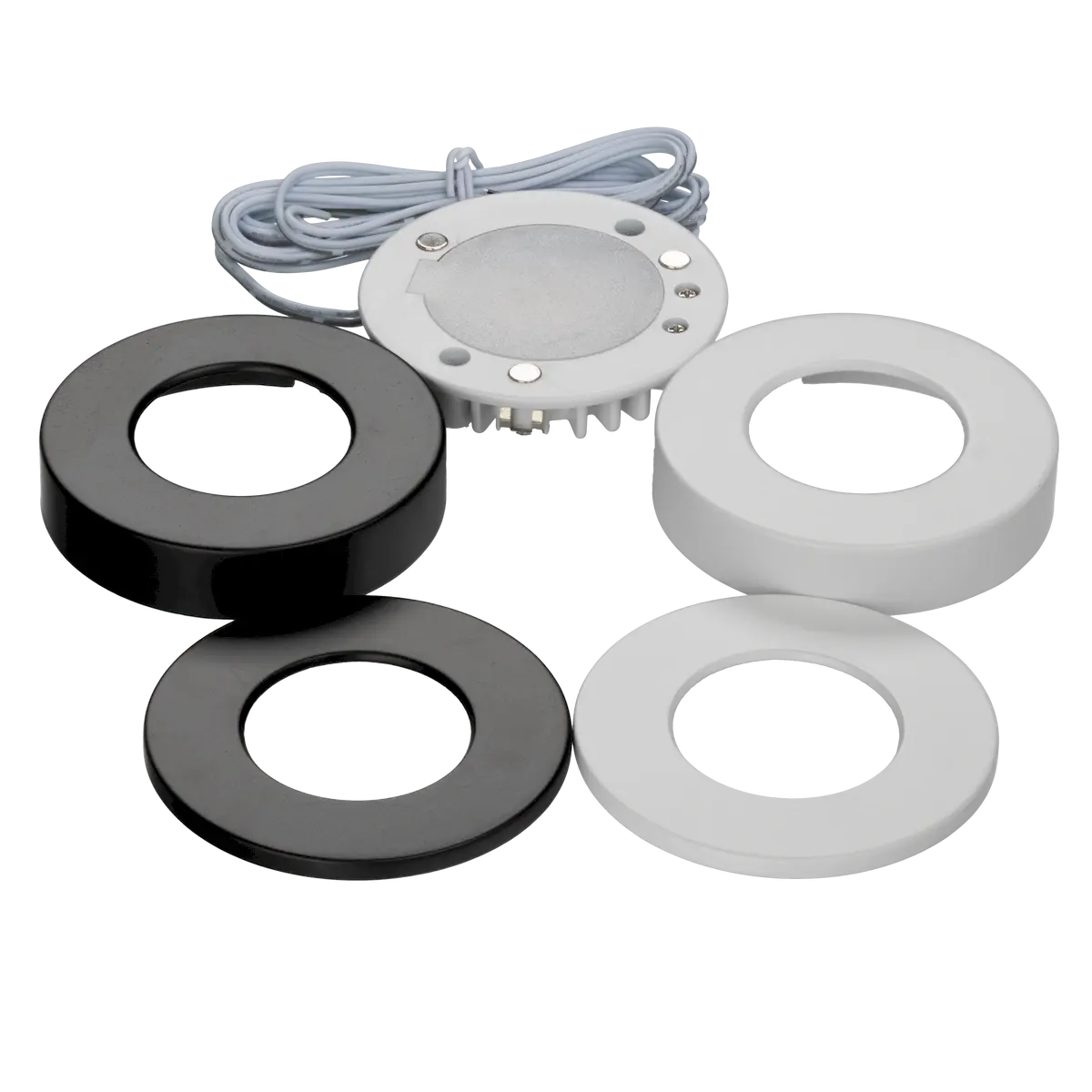 Omni Slim 3CCT Single Puck Light w/ Black and White Trims