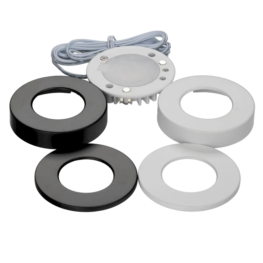 Omni Slim 3CCT Single Puck Light w/ Black and White Trims