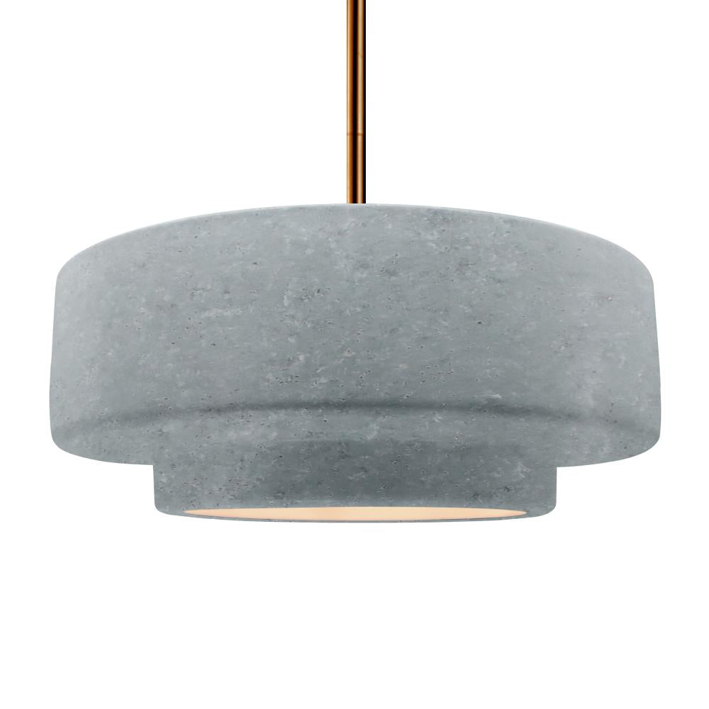 Justice Design Group RADIANCE CER-6545-CONC-BRSS-RIGID-LED1-700 Pendant - Concrete