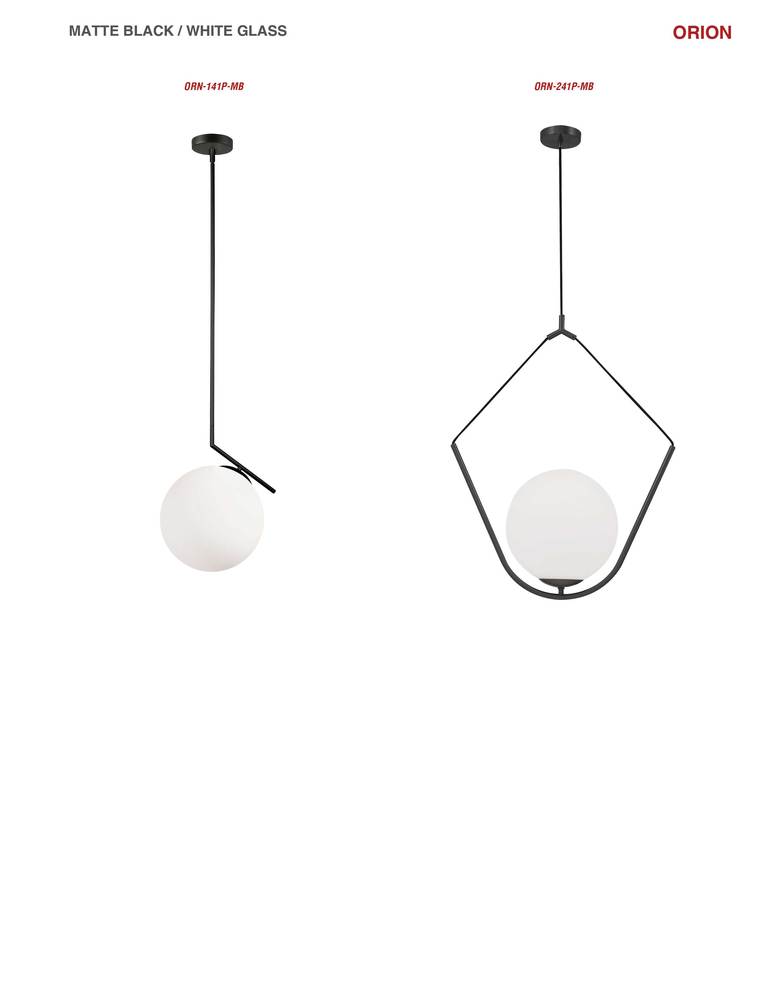 Dainolite ORION ORN-141P-MB Pendant Modern - Matte Black