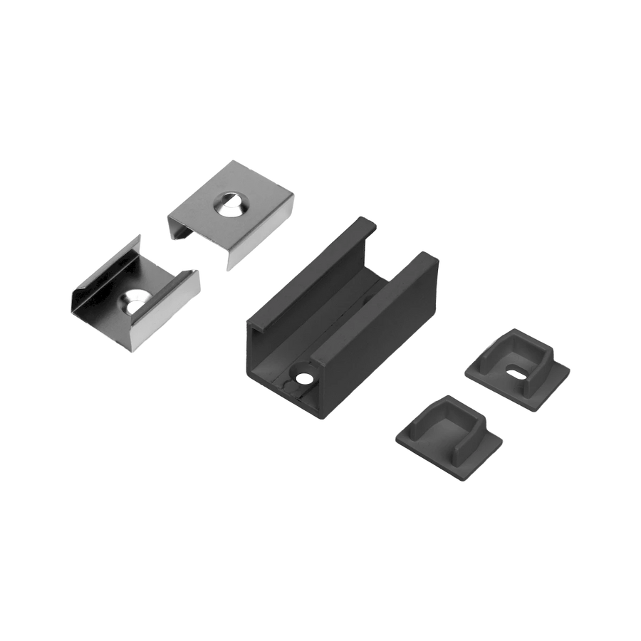 Accessory 5-Pack for Universal Bundles - Black Finish: End Cap w/hole, End Cap w/o hole, Mounting Clips