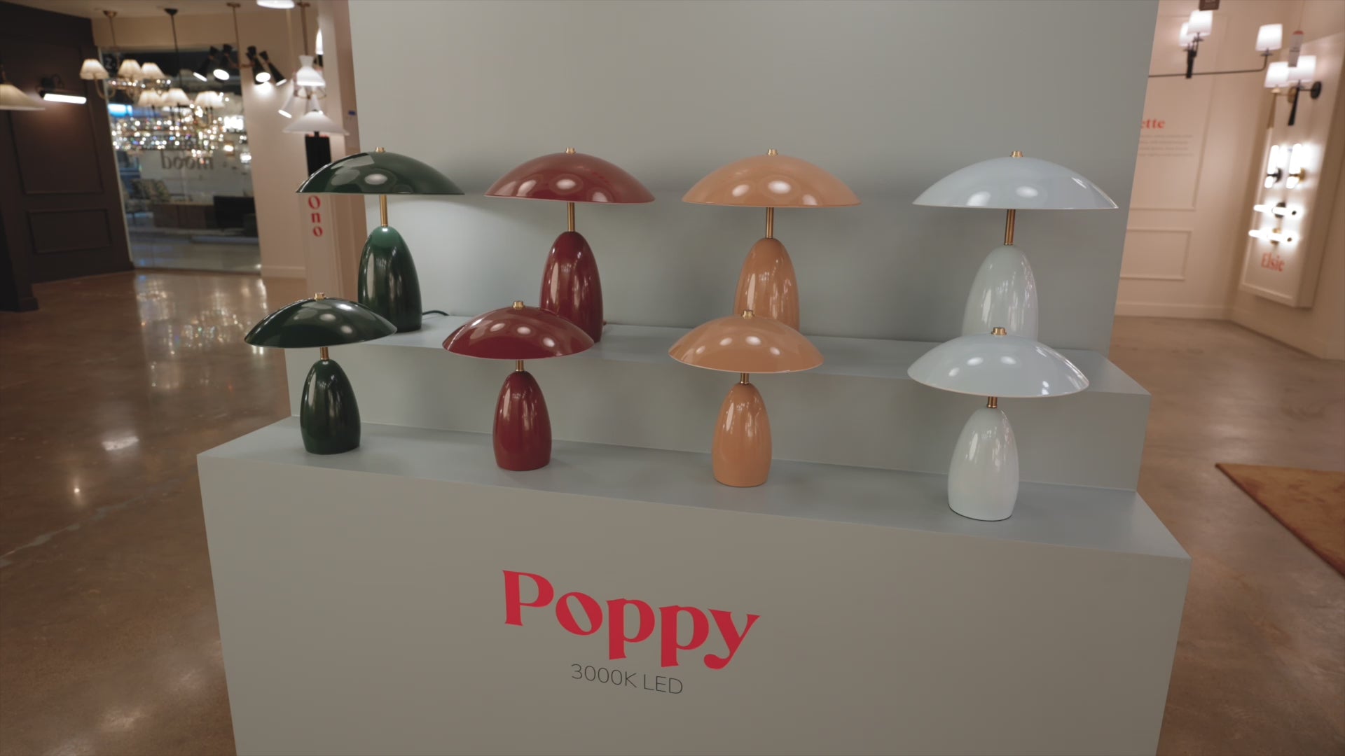 Load video: Poppy LED Table Lamp by Alora Mood