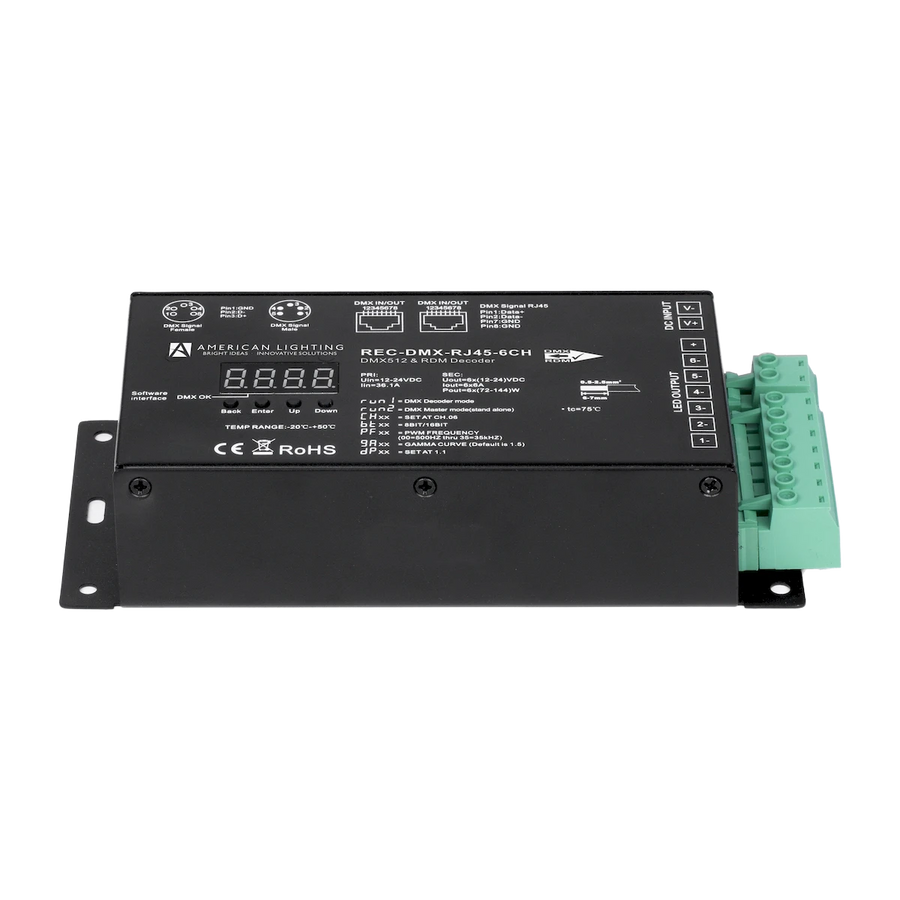 DMX Decoder: 6-Channel w/RJ45