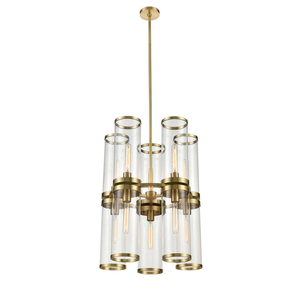 Alora Lighting REVOLVE II CH311655NBCG Chandelier Contemporary - Clear Glass Natural Brass