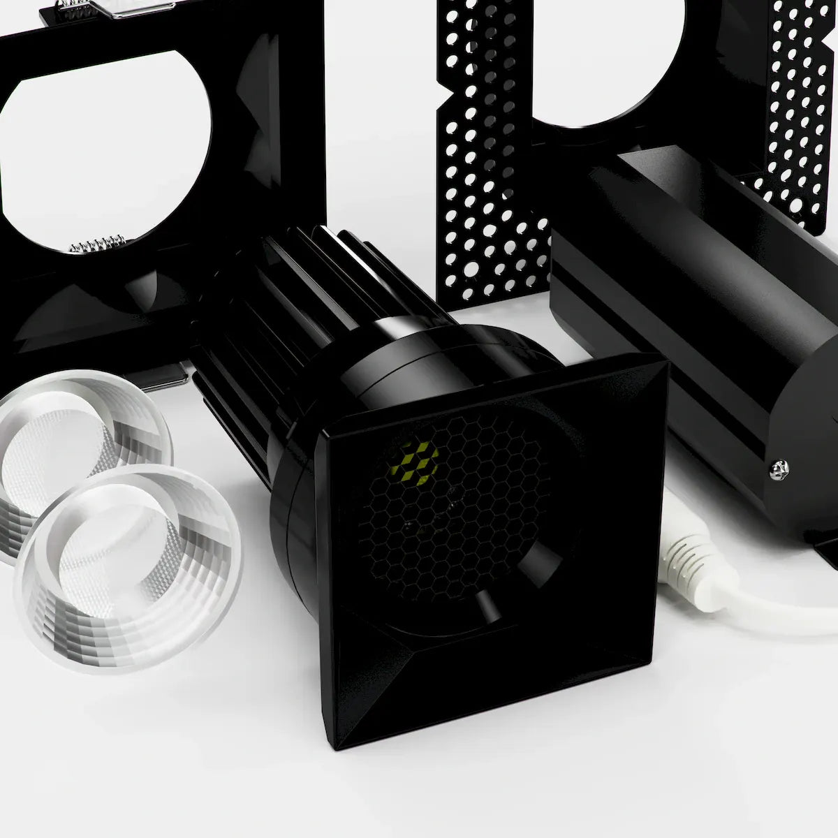 Rhyme Downlight 3in Deep Baffle Square, Black Finish