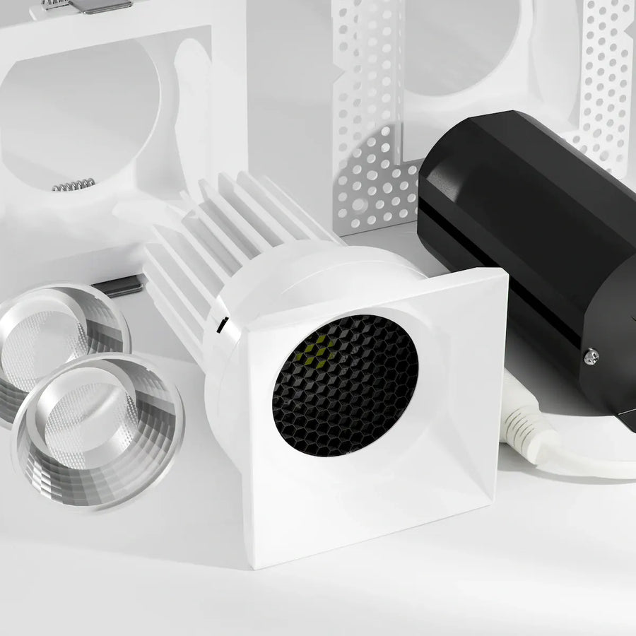 Rhyme Downlight 3in Deep Baffle Square, White Finish