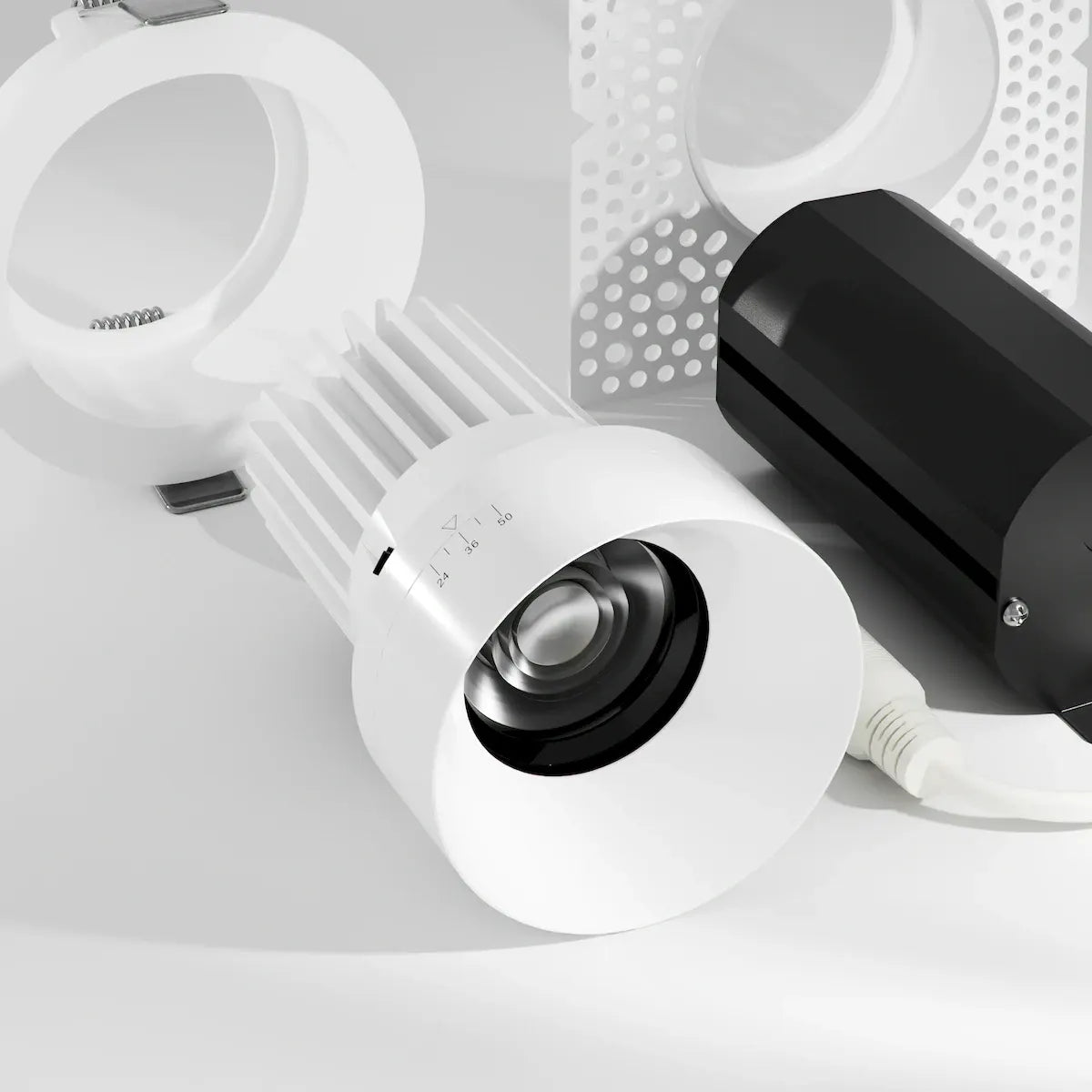 Rhyme Downlight 3in Beam Angle Adjustable Round, White Finish