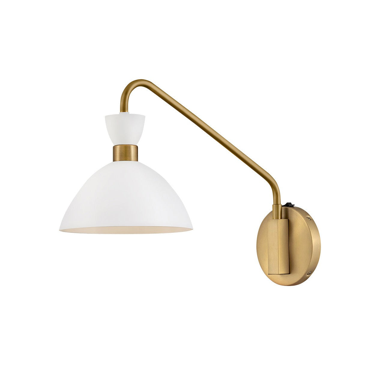 Lark Lighting 83250MW-HB  Simon Lamp Matte White With Heritage Brass