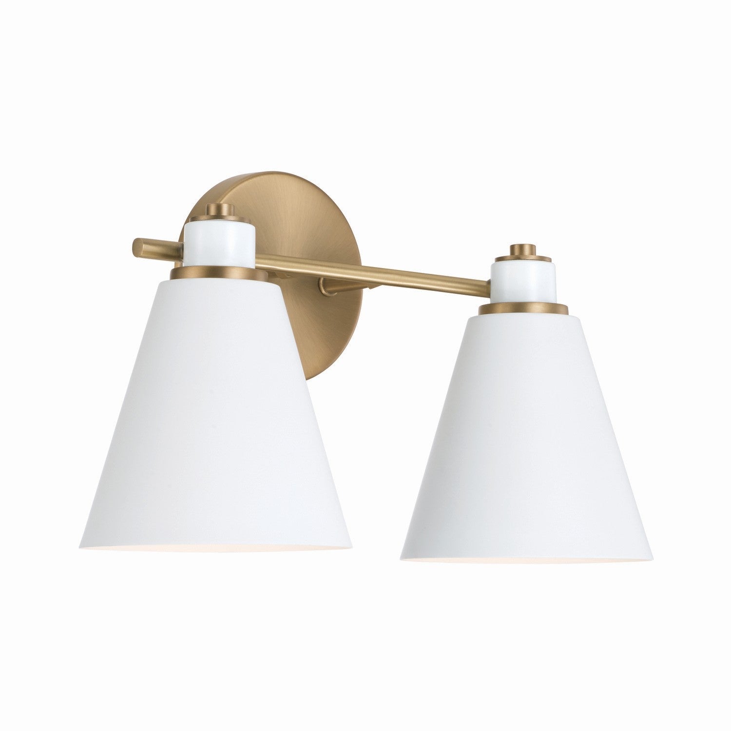 Capital Bradley 150121AW Bath Vanity Light 15 in. wide - Aged Brass and White