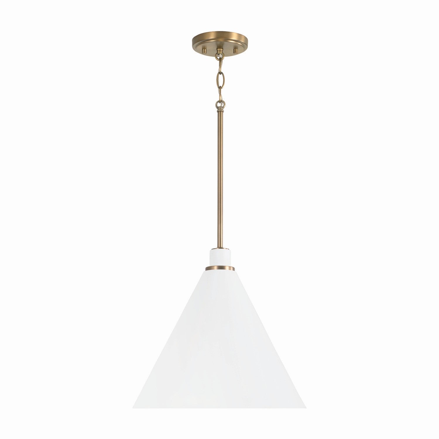 Capital Bradley 350112AW Pendant Light - Aged Brass and White