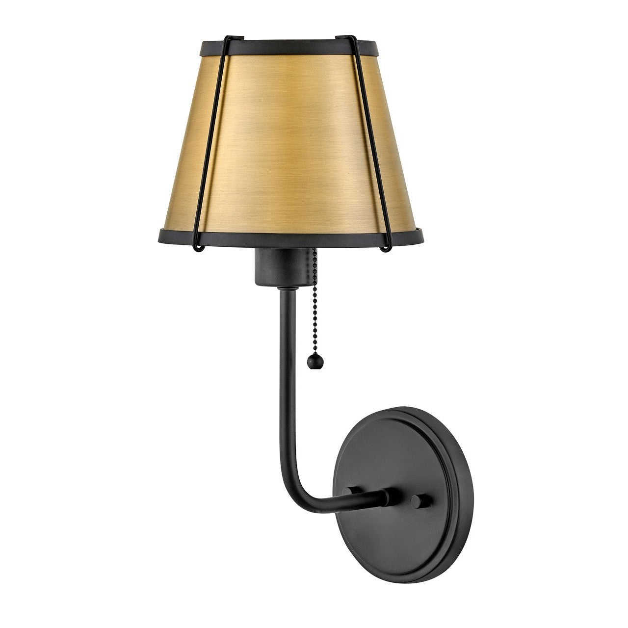 Hinkley Clarke 4890BK-LDB Wall Sconce Light - Black with Lacquered Dark Brass accents