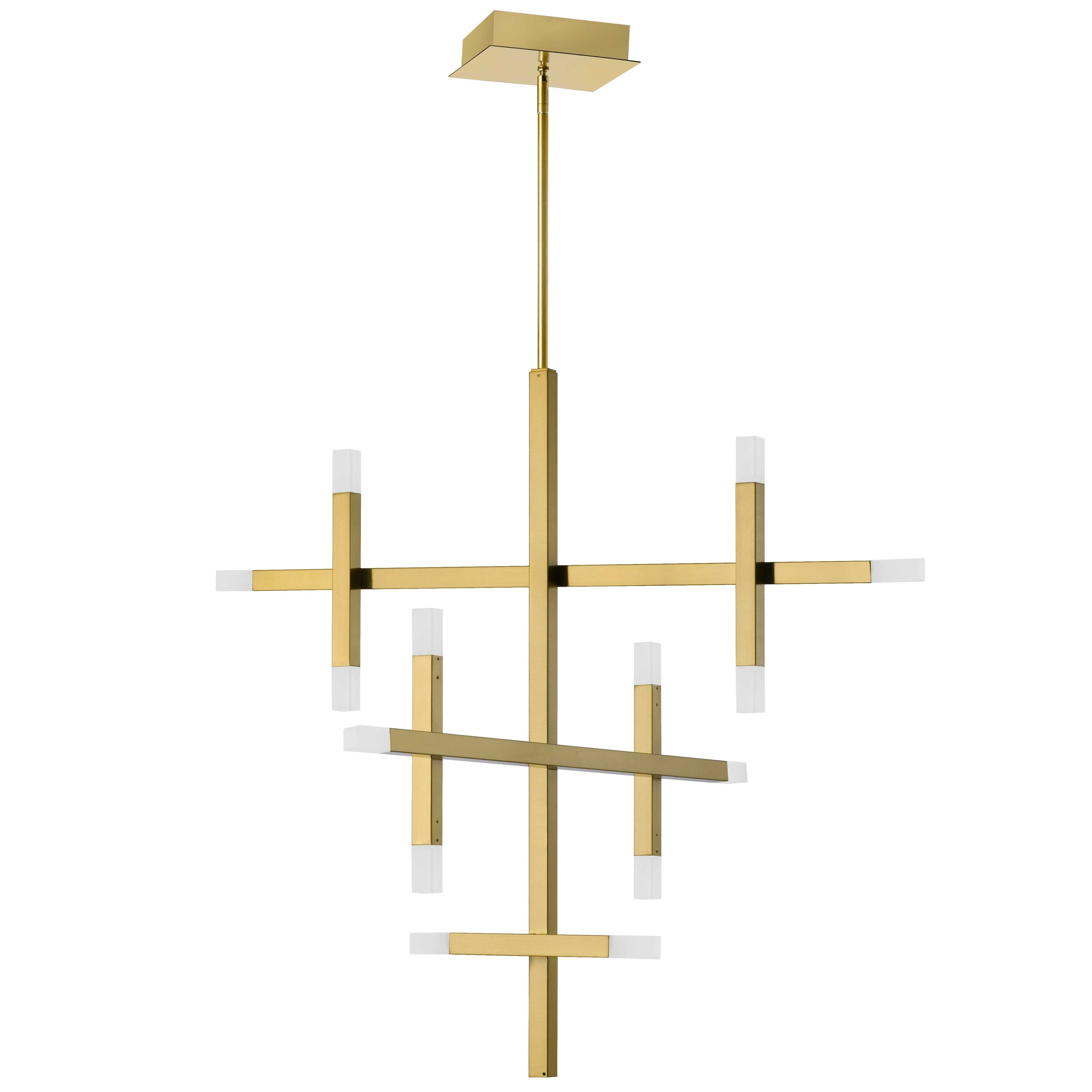 Dainolite Acasia - ACS-3656C-AGB-FR - 42W Chandelier Fixture Aged Brass with Frosted Acrylic Diffuser - Aged Brass