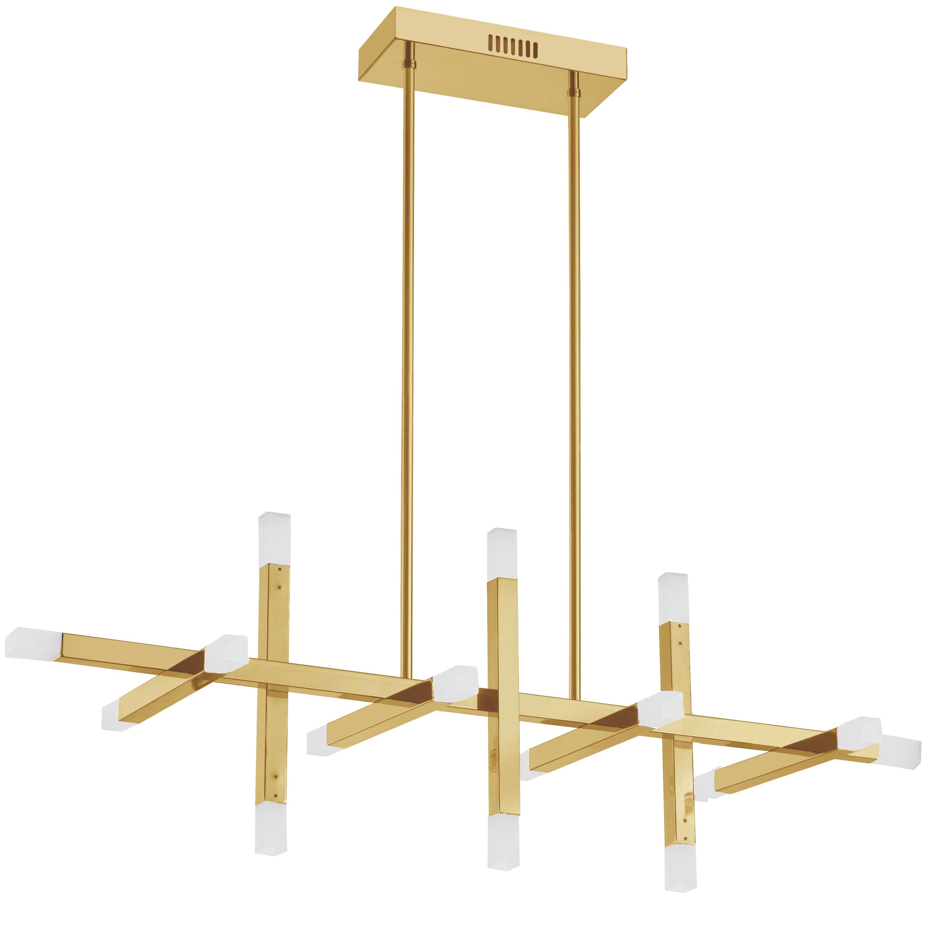 Dainolite Acasia - ACS-4064HC-AGB-FR - 48W Horizontal Chandelier Fixture Aged Brass with Frosted Acrylic Diffuser - Aged Brass