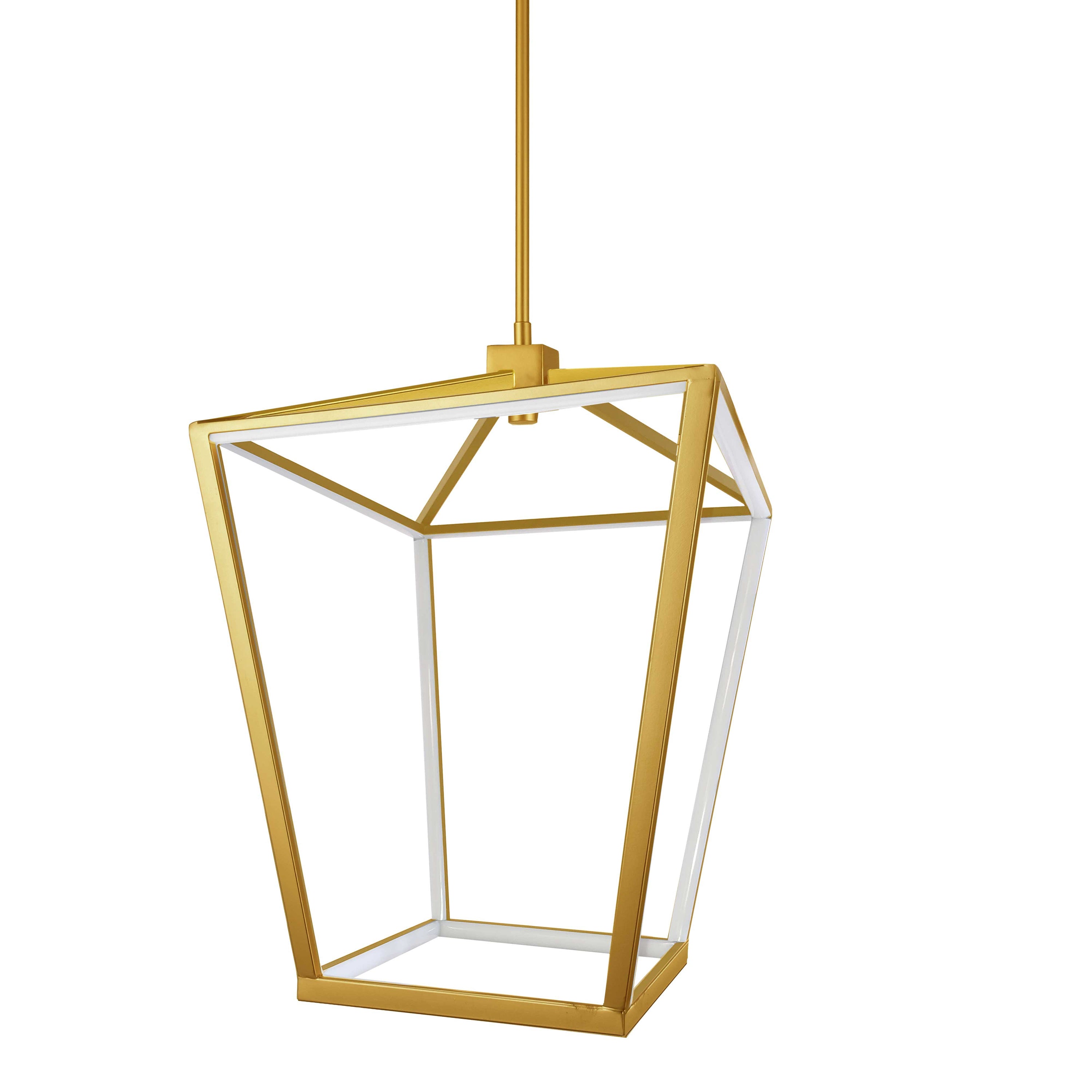 Dainolite Cage - CAG-2046C-AGB - 46W Chandelier Fixture, Aged Brass with White Diffuser - Aged Brass