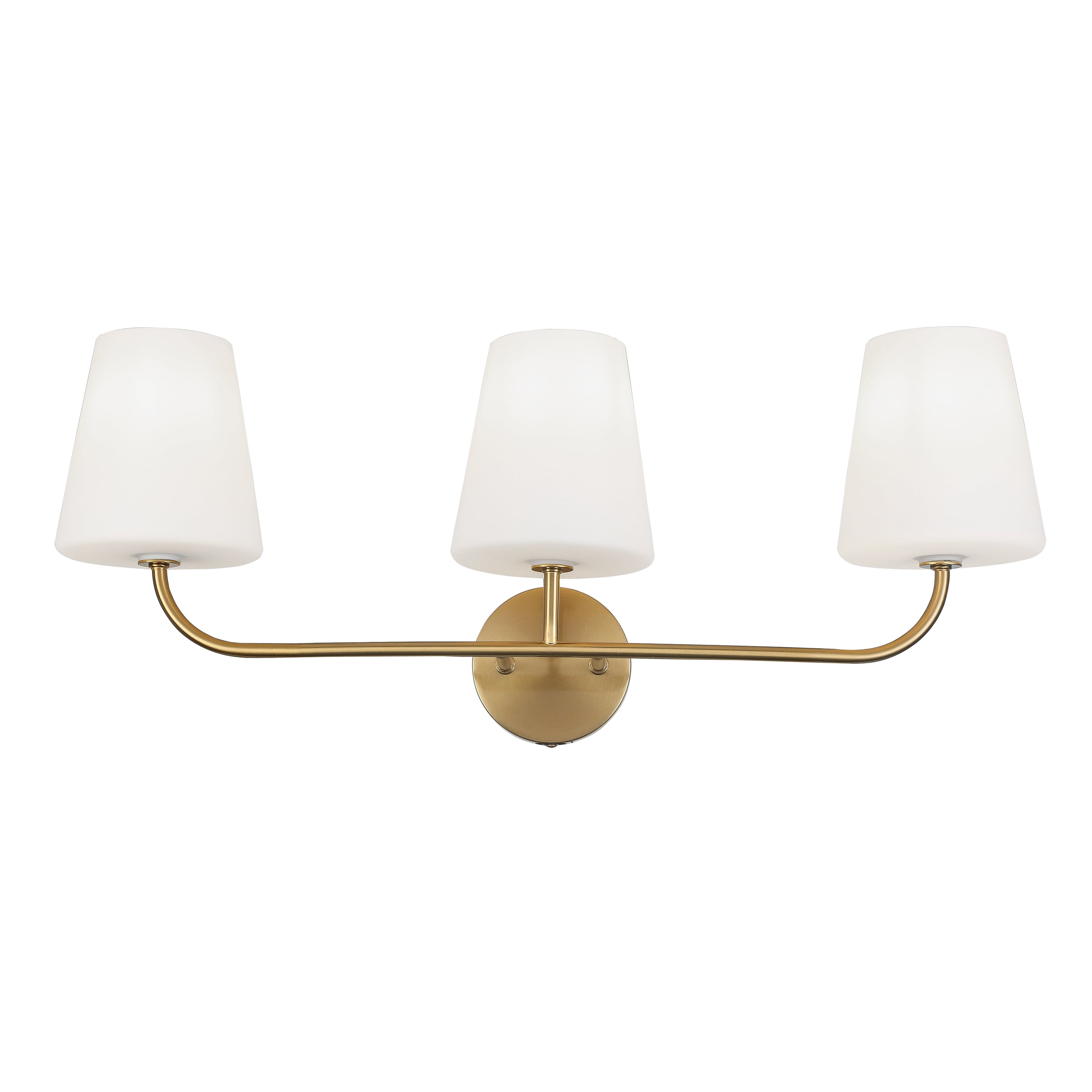 Dainolite Eleanor - ELN-213W-AGB-WH - 3 Light Vanity Fixture Aged Brass with White Opal Glass - Aged Brass