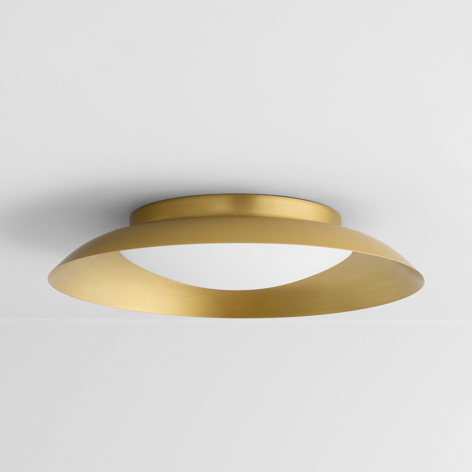 Oxygen Bongo 3-679-40 Gold Flush Ceiling Light Fixture - Aged Brass