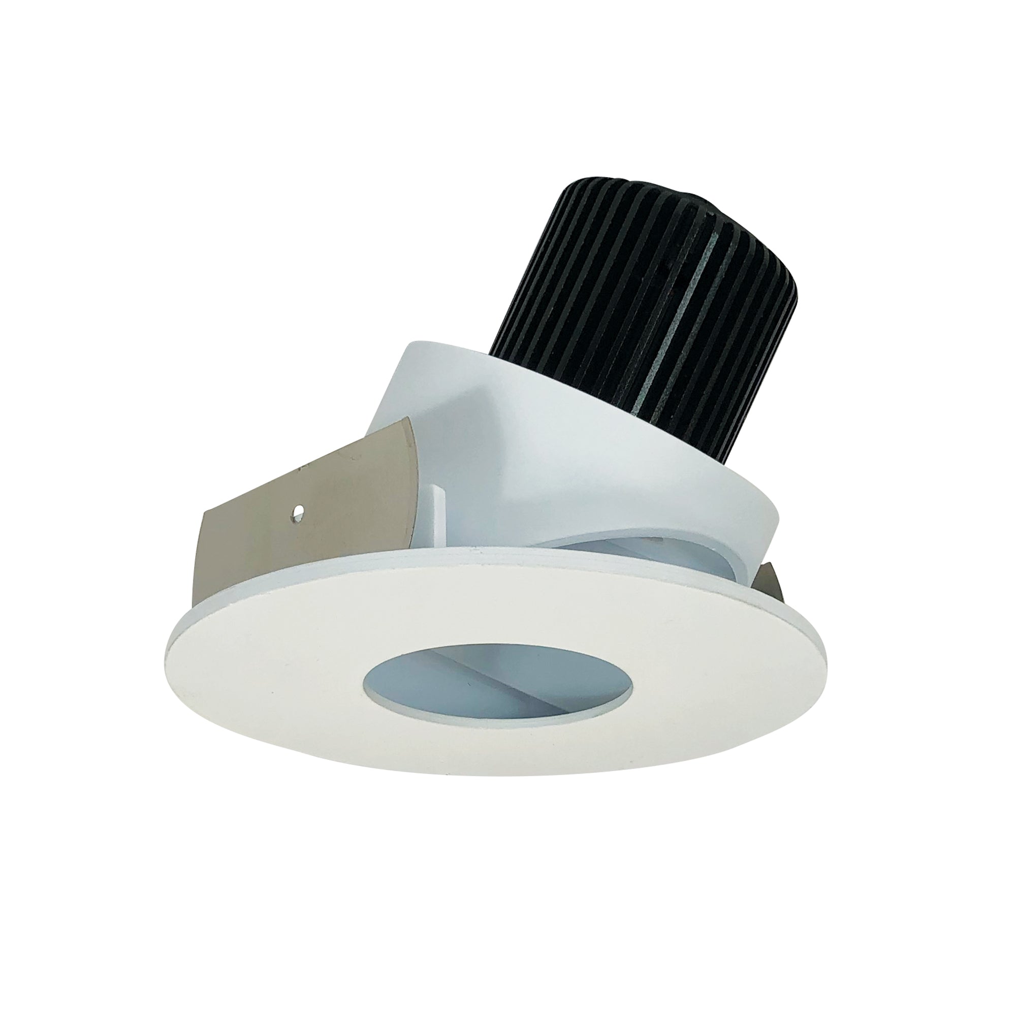 Nora Lighting 4" Iolite LED Round Adjustable Pinhole, 1000lm / 14W, 3000K, Bright White Pinhole / Bright White Flange – NIO-4RPHA30XMPW/10