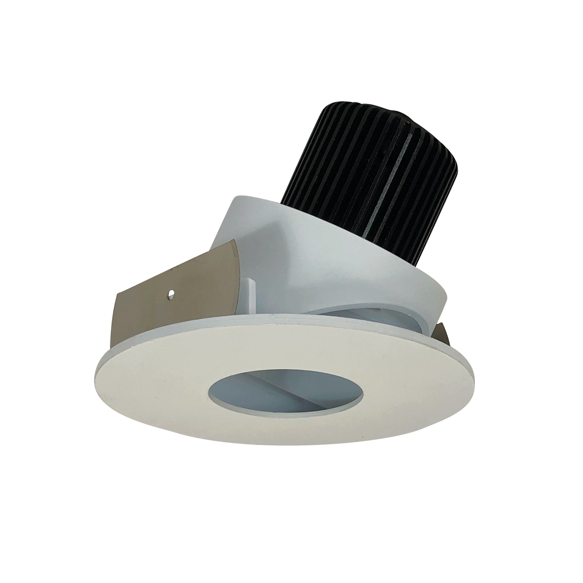 Nora Lighting 4" Iolite LED Round Adjustable Pinhole, 10-Degree Optic, 800lm / 12W, 4000K, Warm White Pinhole / Warm White Flange – NIO-4RPHA40QWW