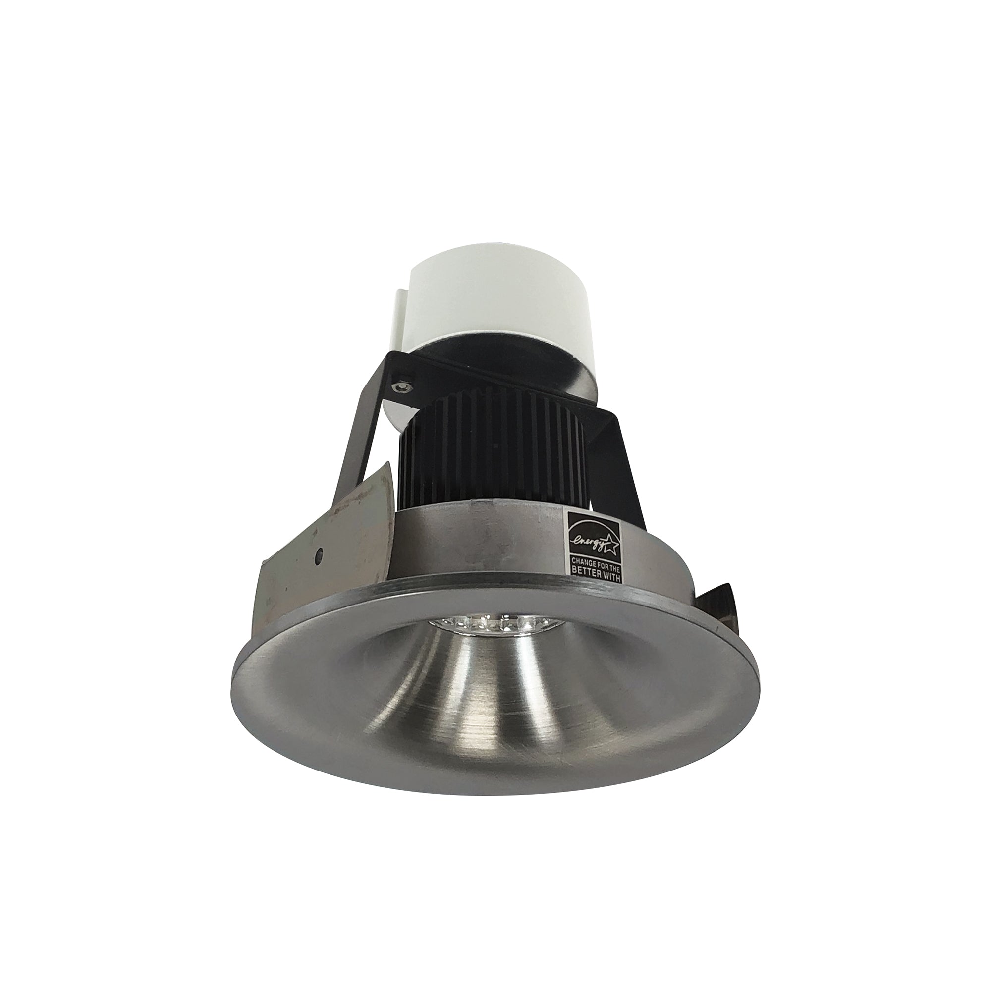 Nora Lighting 4" Iolite LED Round Bullnose Retrofit, 1000lm / 12W, 3000K, Natural Metal Finish – NIR-4RNB30XNN/10