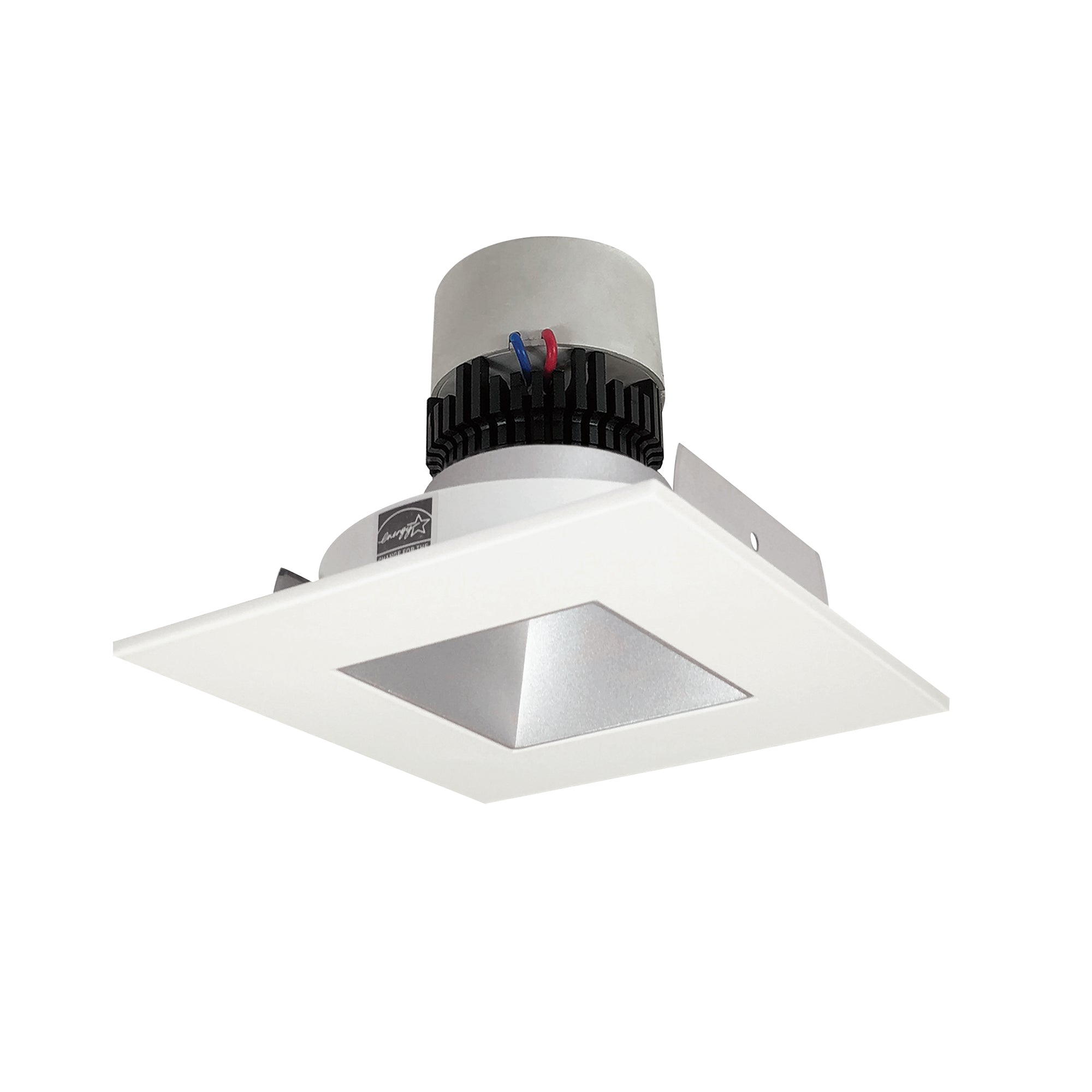 Nora Lighting 4" Pearl 120V LED Square Retrofit Reflector with Square Aperture, 1150lm / 10W, 3500K, Haze Reflector / Warm White Flange