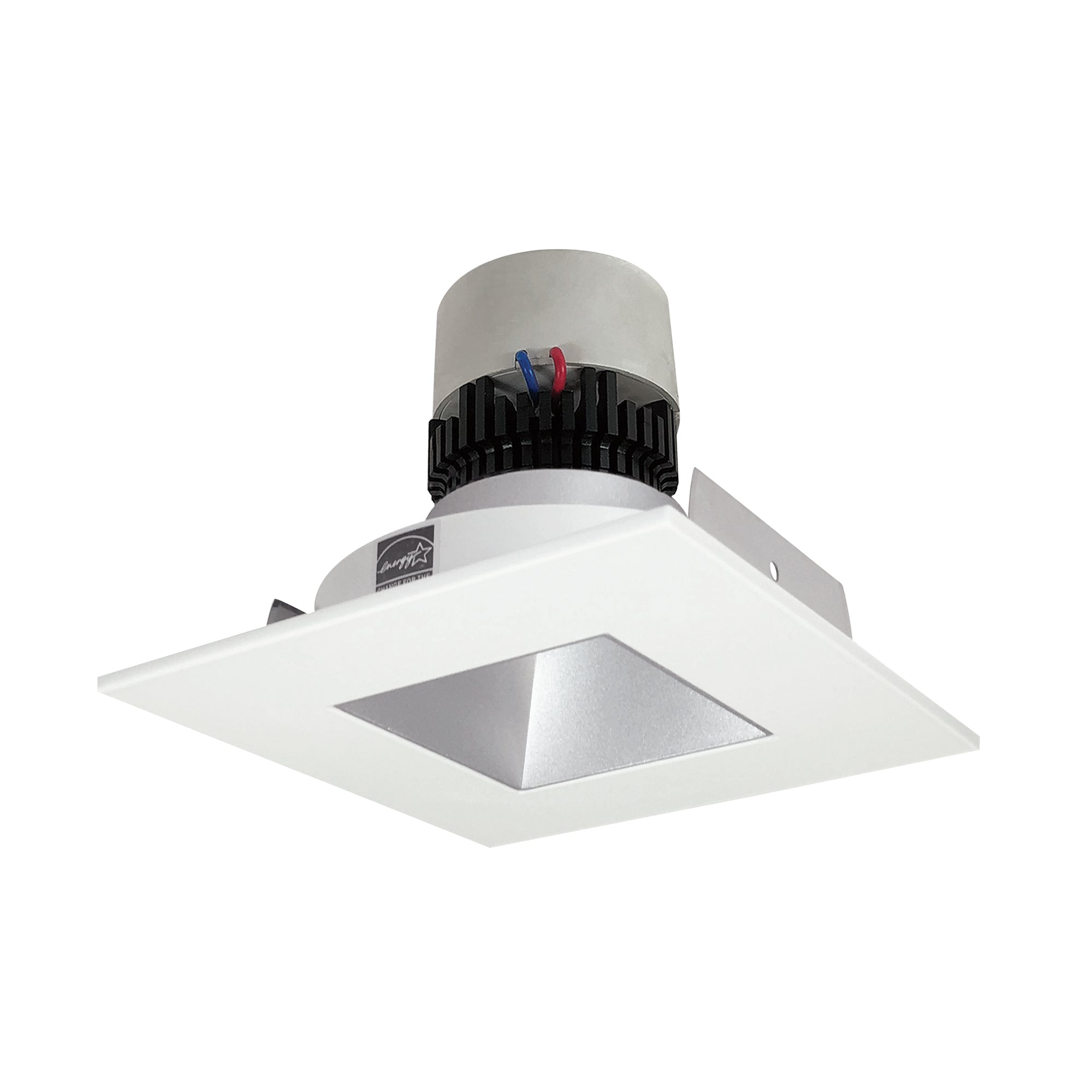 Nora Lighting 4" Pearl 120V LED Square Retrofit Reflector with Square Aperture, 1150lm / 10W, 3500K, Haze Reflector / Bright White Flange
